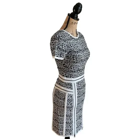 Marchesa Voyage Dress Multi Zipper Black and White Mini Dress Size XS - Picture 9 of 10